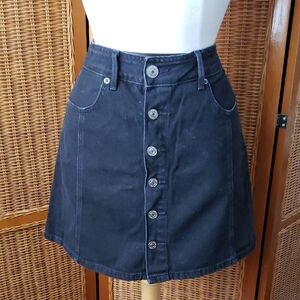 American Eagle Outfitters Black Denim High Rise A-Line Skirt Size 10